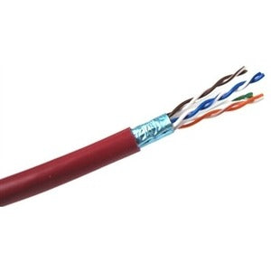 Weltron Cat 6 STP 550 MHz Solid Shielded Plenum CMP Cable - 1000 Feet - T2404L6SHP-RD
