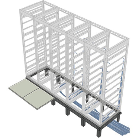 Middle Atlantic 3 Bay Riser Base for 42 Inch Deep for SNE Racks, 24 Inches Wide Racks - RIB-3-SNE24-42