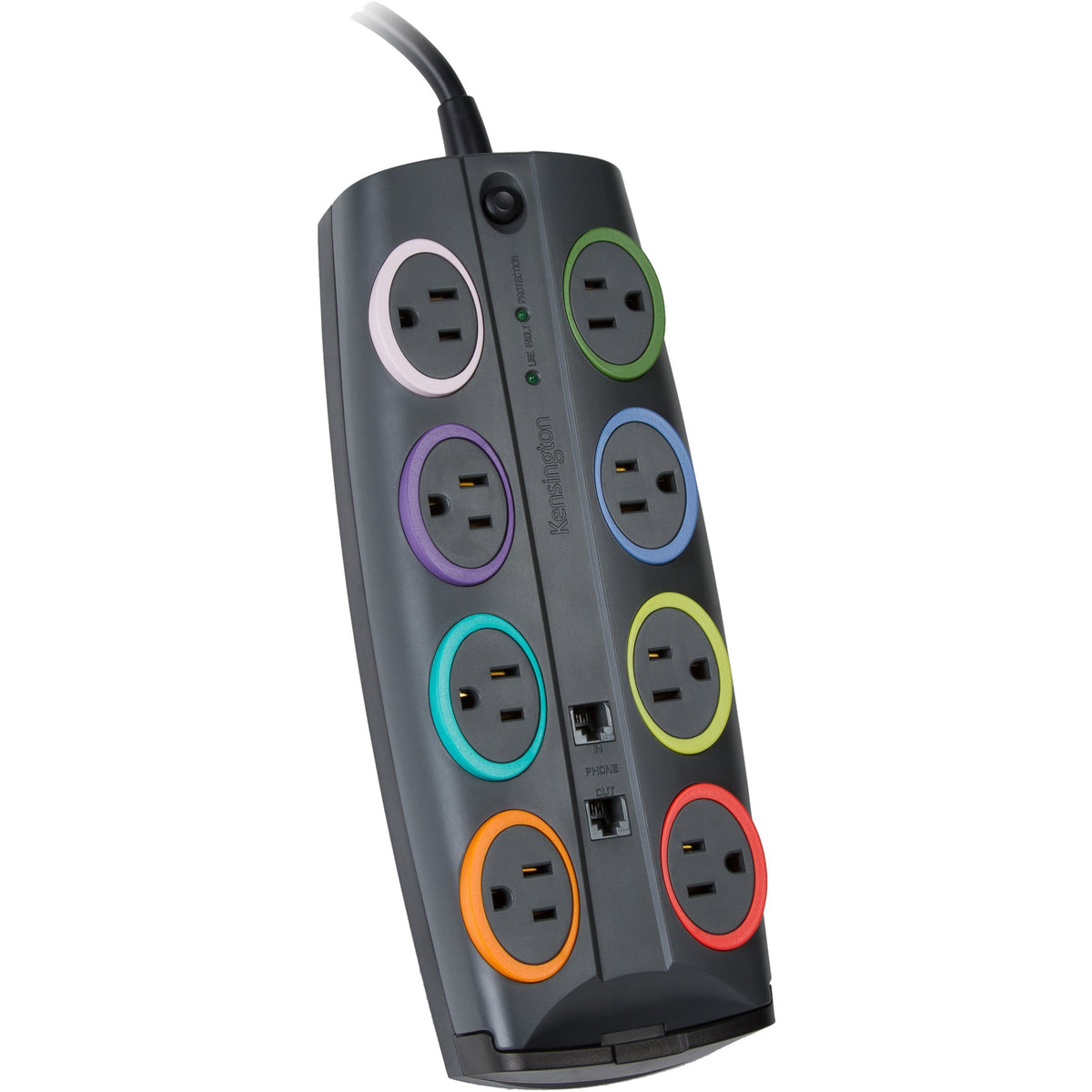 Kensington SmartSockets Color-Coded Eight-Outlet Adapter Model Surge Protector - K62691NA