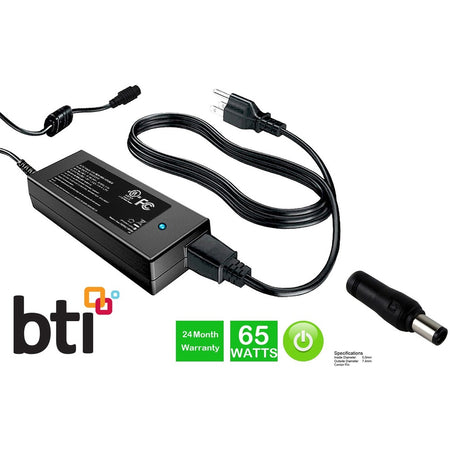 BTI AC-1965125 AC ADAPTER 19V 65W 09RN2C, 450-18143, A065R039L, 331-0536, 450-18173, V83JC, 332-1831, 450-19034, 450-15026, 8RFW6 INSPIRON 11 (3135), INSPIRON 11 (3137), INSPIRON 11 (3138), INSPIRON 17 (3737), INSPIRON 17 (7737), LATITUDE 3440, LATITUDE 3480, LATITUDE 3540, LATITUDE E5440, LATITUDE E5540, LATITUDE E6440, LATITUDE E7240, LATITUDE E7440 - AC-1965125
