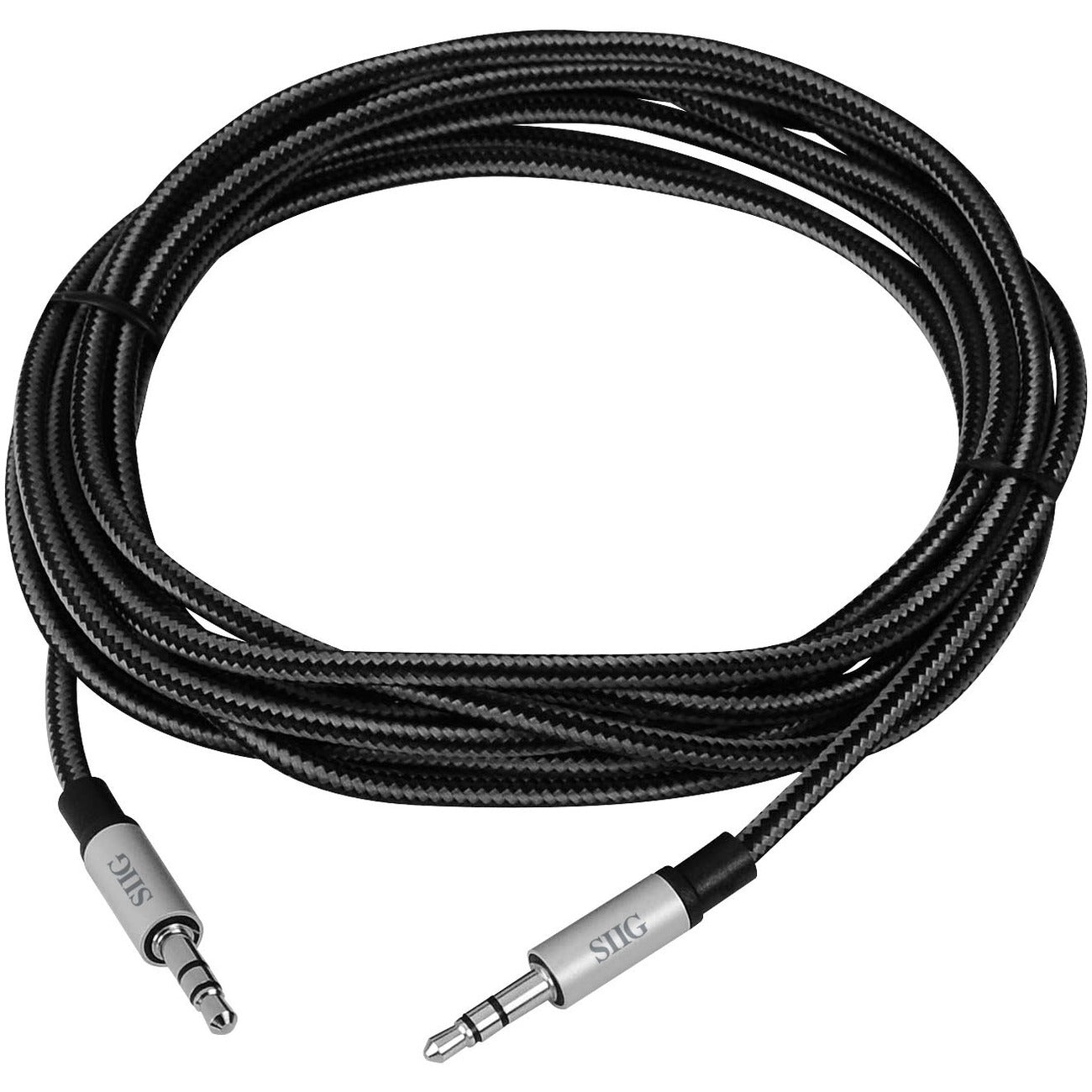SIIG Woven Fabric Braided 3.5mm Stereo Aux Cable (M/M) - 3M - CB-AU0B12-S1