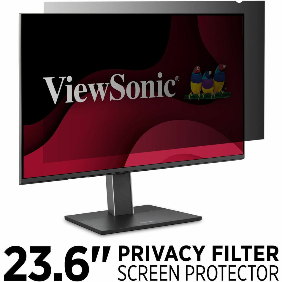 ViewSonic 23.6" Privacy Filter Screen Protector for Widescreen (16:9) LCD Monitor Lightweight Anti-glare and Anti-scratch, Black. - VSPF2360