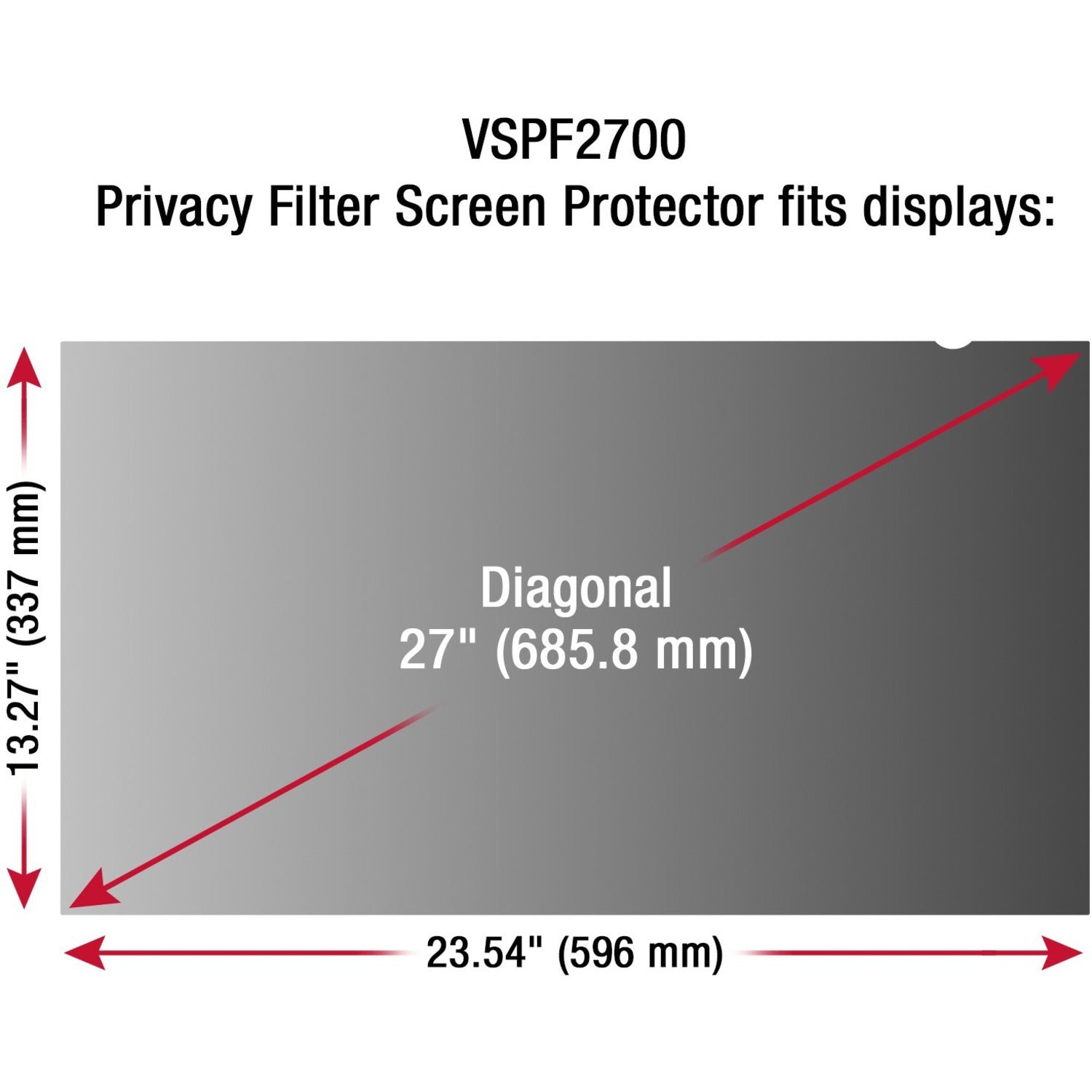 ViewSonic Privacy Filter Screen Protector Black - VSPF2700