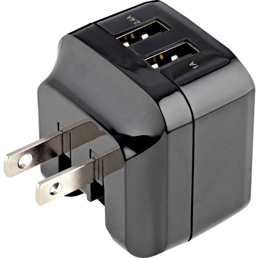 StarTech.com Travel USB Wall Charger - 2 Port - Black - Universal Travel Adapter - International Power Adapter - USB Charger - USB2PACBK