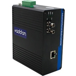 AddOn 1 10/100/1000Base-TX(RJ-45) to 1 1000Base-LX(ST) SMF 1310nm 20km Industrial Media Converter - ADD-IGMC-LX-1ST1