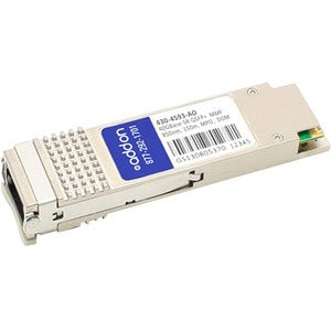 AddOn Dell 430-4593 Compatible TAA Compliant 40GBase-SR4 QSFP+ Transceiver (MMF, 850nm, 150m, MPO, DOM) - 430-4593-AO