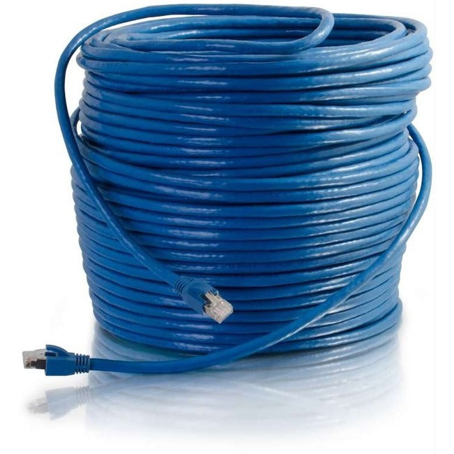 C2G 35ft Cat6 Snagless Solid Shielded Ethernet Cable - Cat6 Network Patch Cable - PoE - Blue - 43166