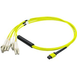 AddOn 10m Juniper Networks MTP-4LC-S10M Compatible MPO (Female) to 8xLC (Male) 8-Strand Yellow OS2 OFNR (Riser-Rated) Fiber Fanout Cable - MTP-4LC-S10M-AO