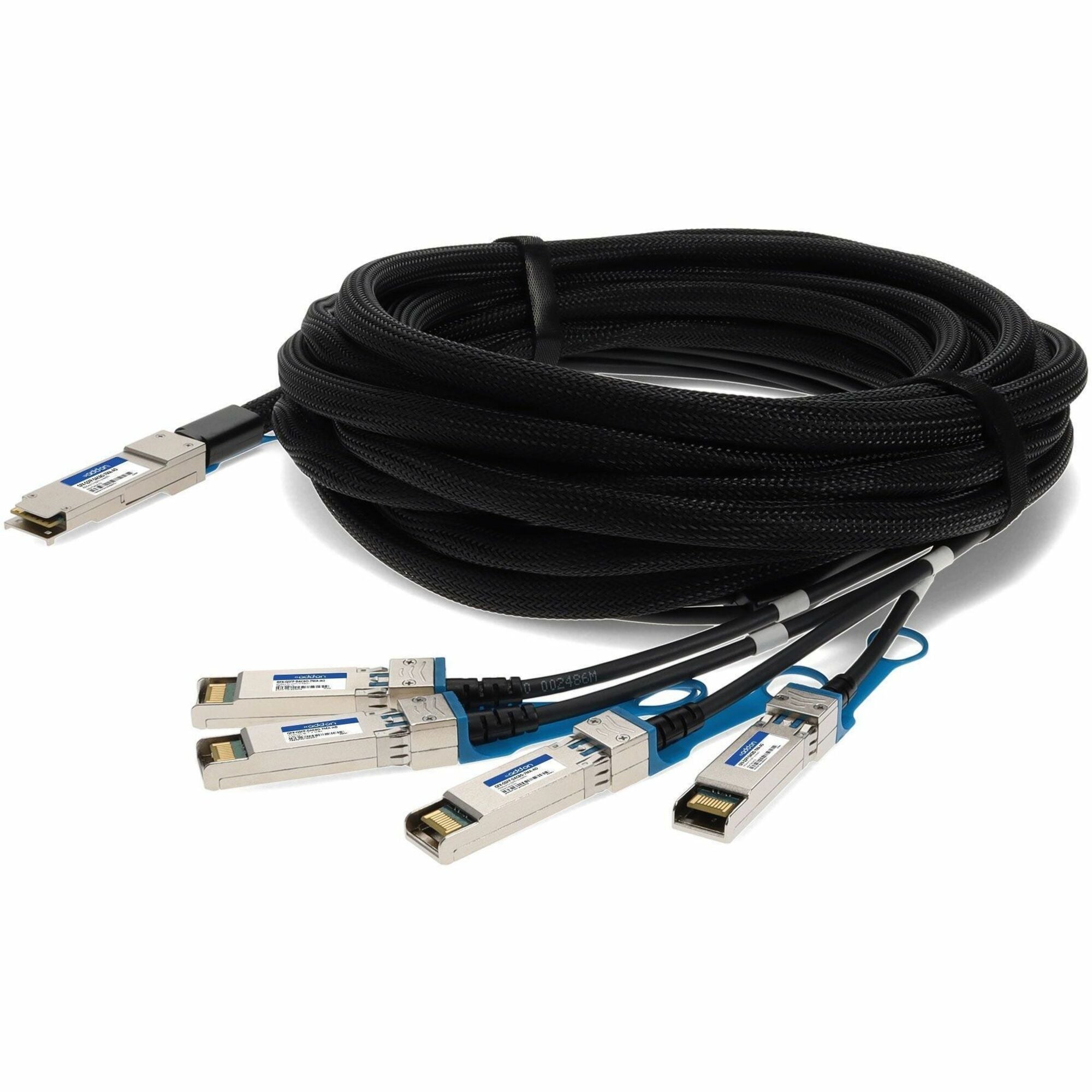 AddOn Juniper Networks&reg; QFX-QSFP-DACBO-7MA Compatible TAA Compliant 40GBase-CU QSFP+ to 4xSFP+ Direct Attach Cable (Active Twinax, 7m) - QFX-QSFP-DACBO-7MAAO