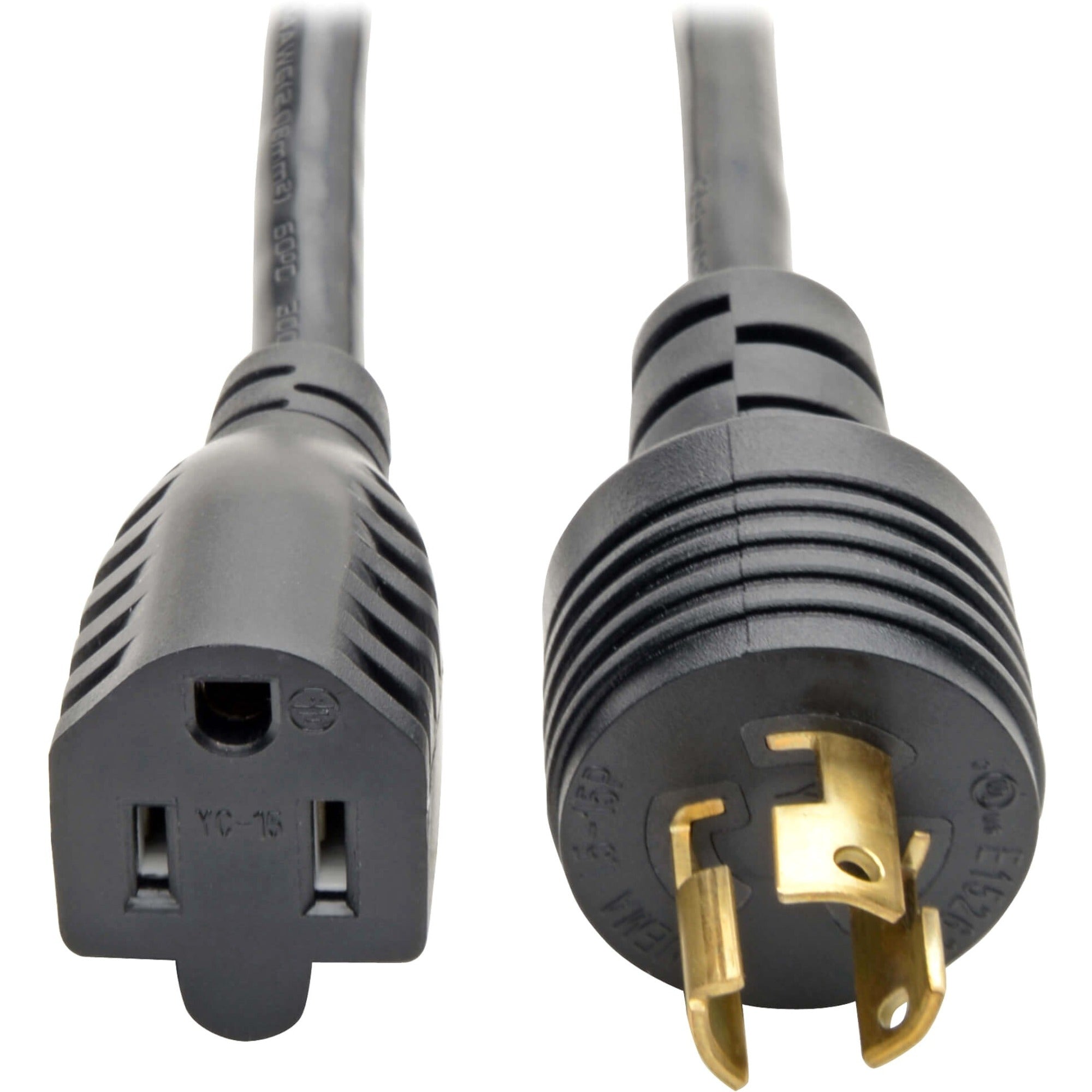 Tripp Lite by Eaton Power Cord Adapter NEMA 5-15R to NEMA L5-15P - Heavy-Duty 15A 120V 14 AWG 1 ft. (0.31 m) Black - P025-001