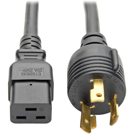 Tripp Lite by Eaton Power Cord C19 to NEMA L6-30 - Heavy-Duty 20A 100-250V 12 AWG 12 ft. (3.66 m) Black - P040-012-P30
