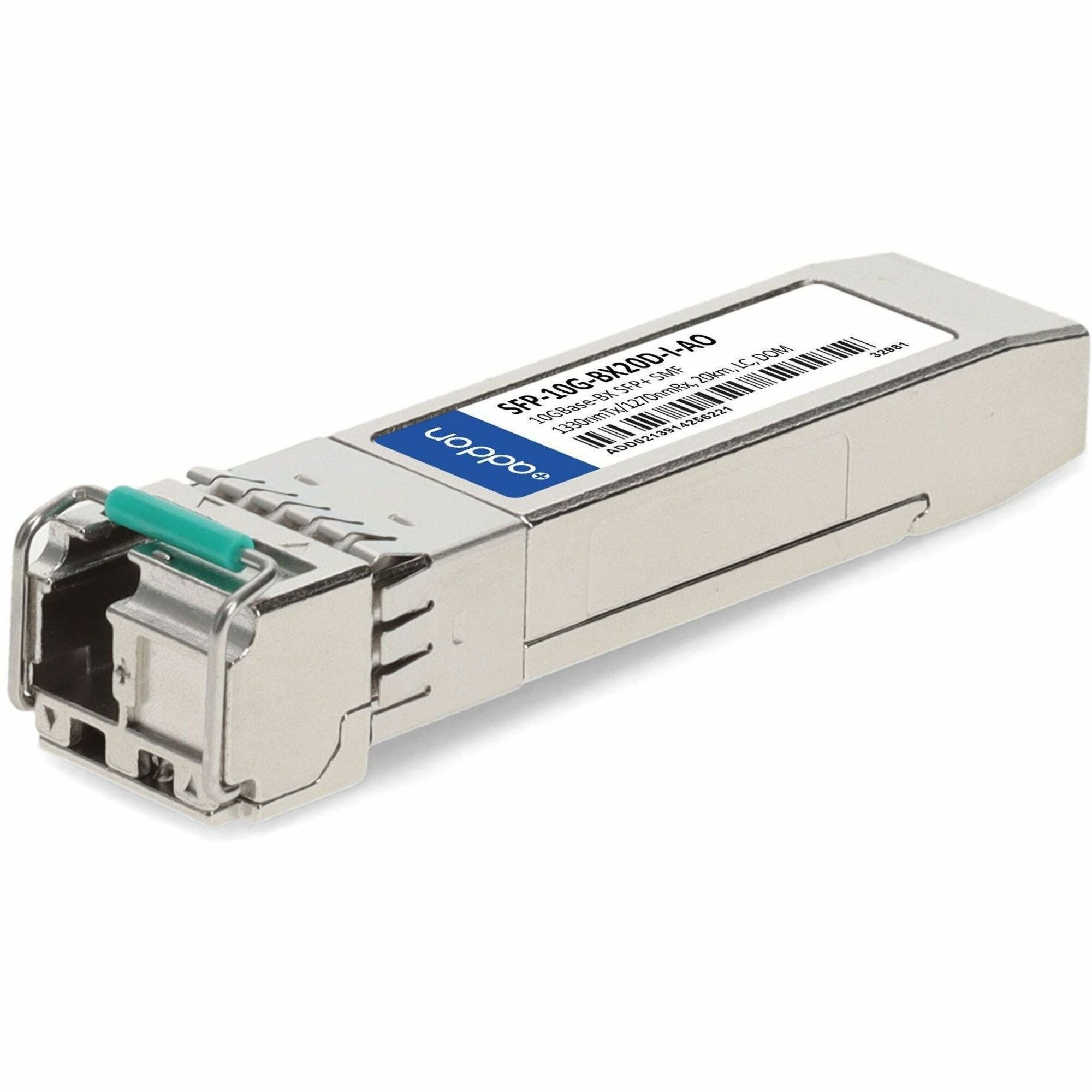 AddOn Cisco SFP-10G-BX20D-I Compatible TAA Compliant 10GBase-BX SFP+ Transceiver (SMF, 1330nmTx/1270nmRx, 20km, LC, DOM, Rugged) - SFP-10G-BX20D-I-AO