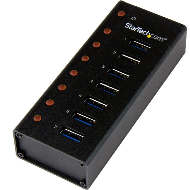 StarTech.com 7 Port USB 3.0 Hub - 5Gbps - Desktop or Wall-mountable Metal Enclosure - ST7300U3M