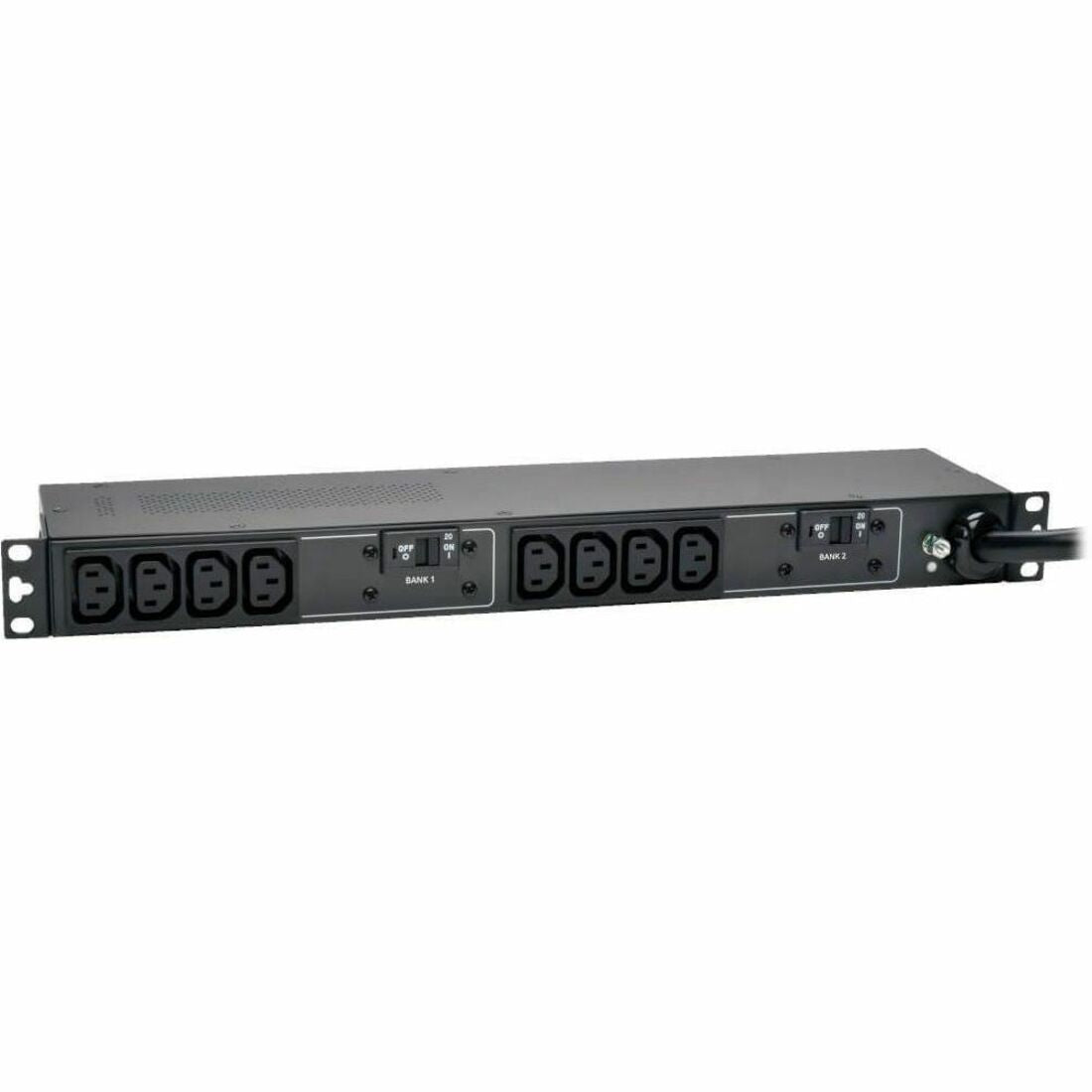 Tripp Lite by Eaton PDU 5.8kW Single-Phase 200-240V Basic PDU 10 C13 Outlets NEMA L6-30P Input 12 ft. (3.66 m) Cord 1U Rack-Mount - PDUH30HV