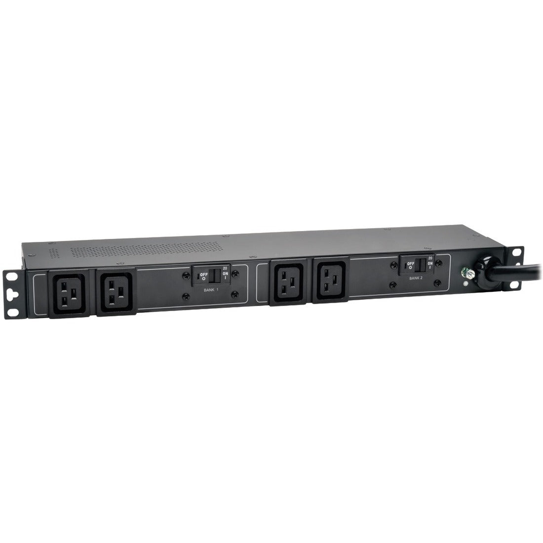 Tripp Lite by Eaton 7.7kW Single-Phase 200-240V Basic PDU, 4 C19 Outlets, IEC 309 32A Blue Input, 3.6 m Cord, 1U Rack-Mount - PDUH32HV19