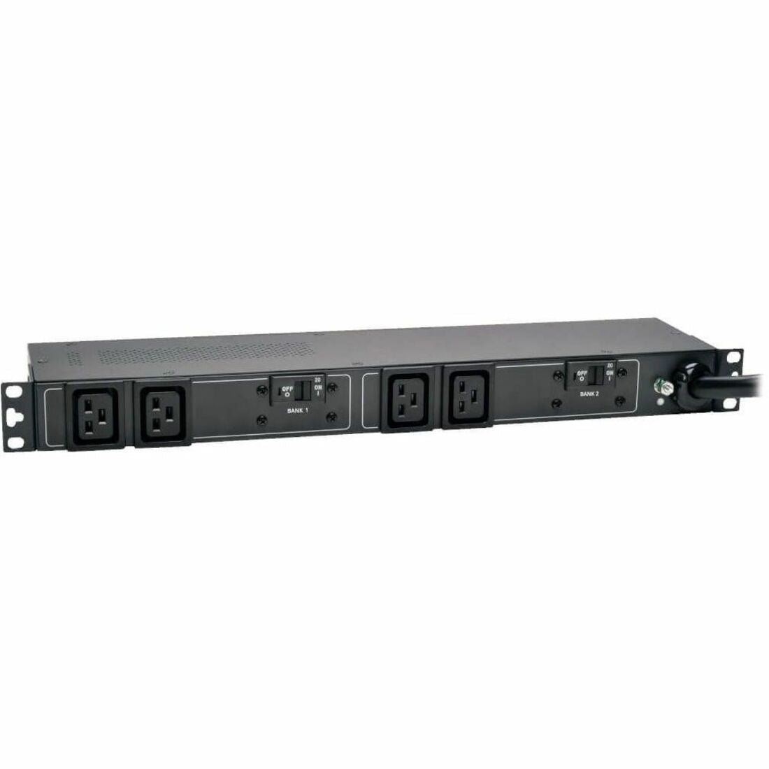 Tripp Lite by Eaton PDU 7.7kW Single-Phase 200-240V Basic PDU 4 C19 Outlets IEC 309 32A Blue Input 3.6 m Cord 1U Rack-Mount - PDUH32HV19