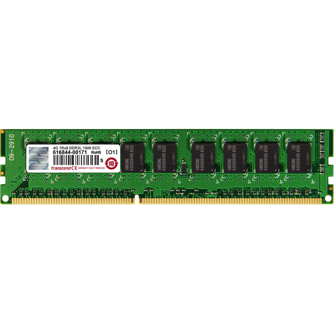 Transcend DDR3L 1600 ECC-DIMM 4GB CL11 1Rx8 1.35V - TS512MLK72W6H