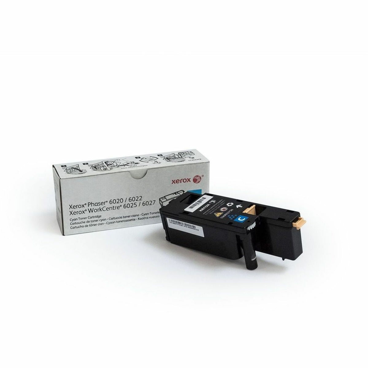 Xerox Genuine Phaser&reg; 6020/6022, WorkCentre&reg; 6025/6027 Cyan Standard capacity Toner Cartridge (1000 Pages) - 106R02756 - 106R02756