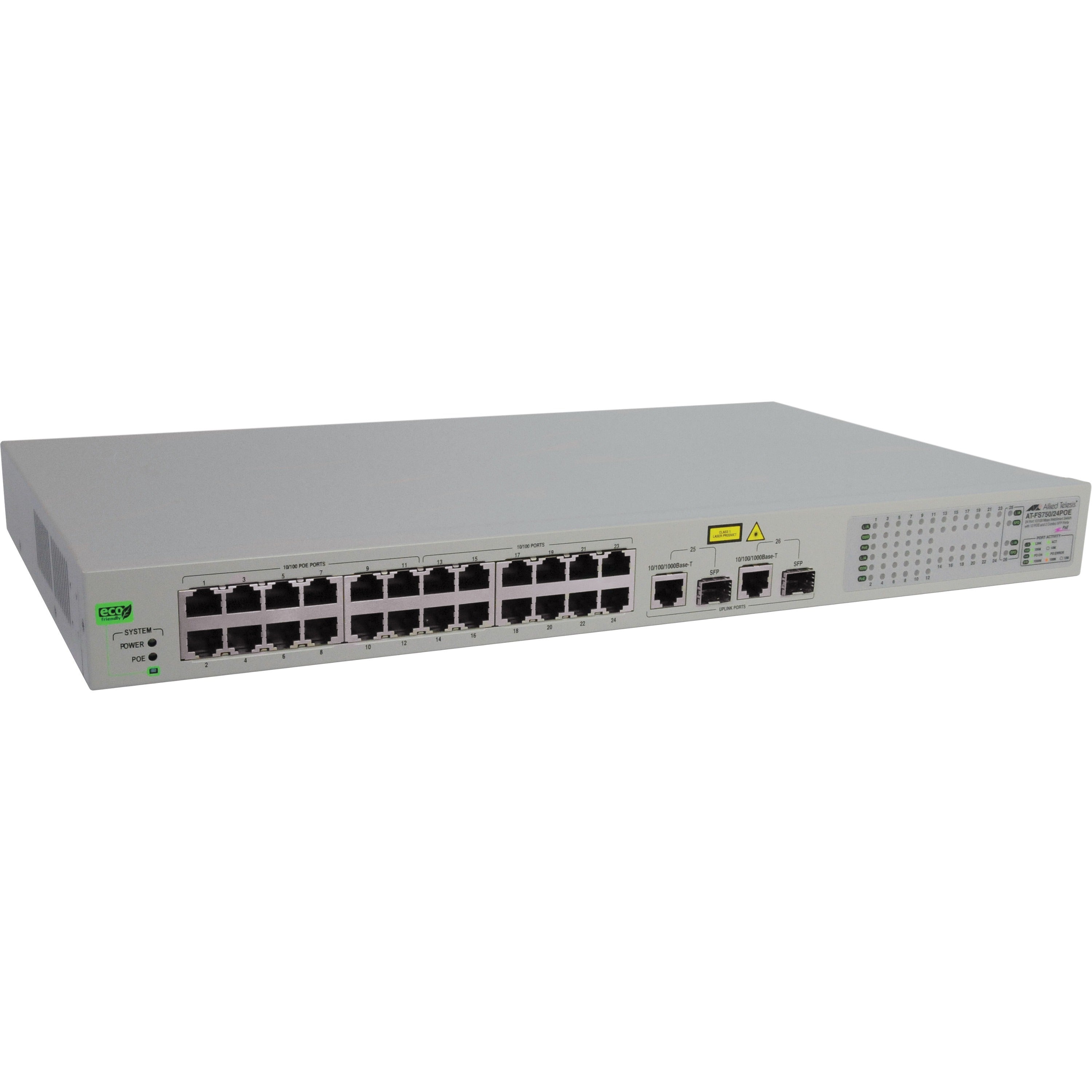 Allied Telesis Fast Ethernet WebSmart Switch - AT-FS750/28PS-10