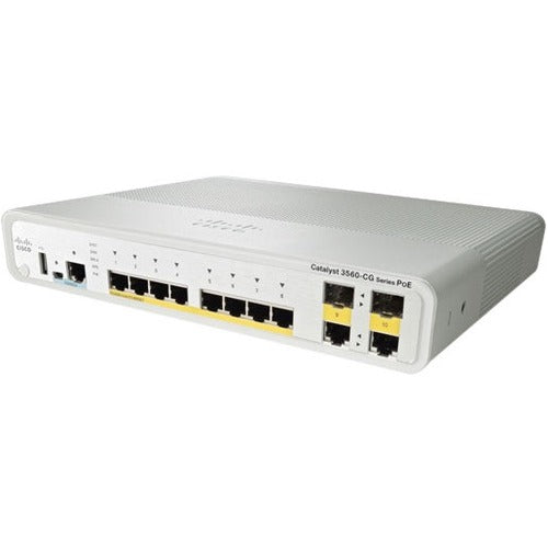 Cisco 3560C PD PSE Switch 8 GE PoE, 2 x 1G Copper Uplink, IP Base - WS-C3560CPD8PTS-RF