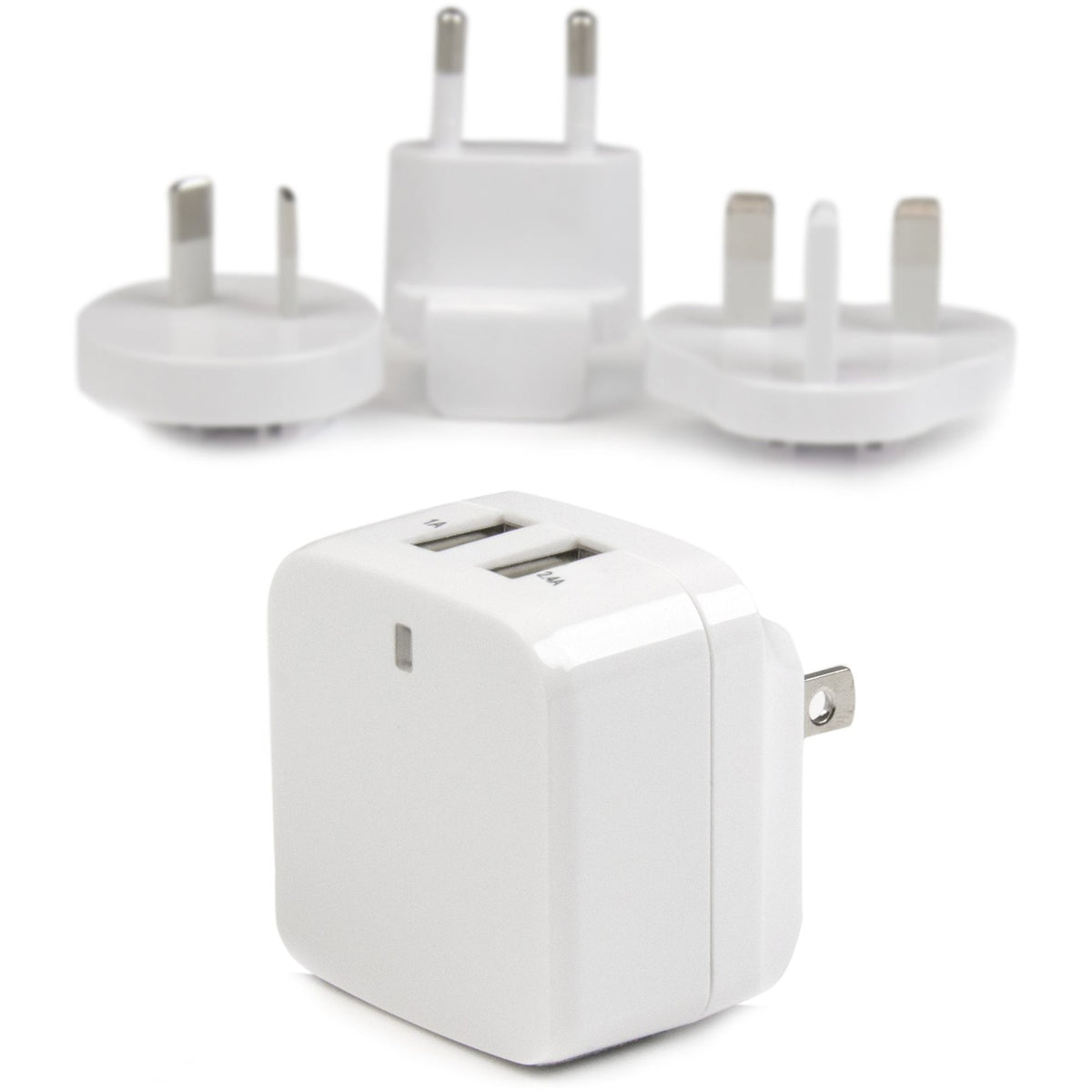 StarTech.com Travel USB Wall Charger &acirc;&euro;" 2 Port &acirc;&euro;" White &acirc;&euro;" Universal Travel Adapter &acirc;&euro;" International Power Adapter &acirc;&euro;" USB Charger - USB2PACWH