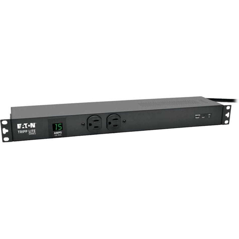 Tripp Lite by Eaton PDU 1.5kW Single-Phase Local Metered PDU + ISOBAR Surge Suppression 3840 Joules 100-127V Outlets (14 5-15R) 5-15P 15 ft. (4.57 m) Cord 1U Rack-Mount - PDUMH15-ISO