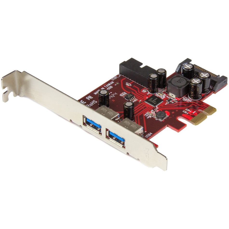 StarTech.com 4 Port PCI Express USB 3.0 Card - 5Gbps - 2 External & 2 Internal (IDC) - SATA Power - PEXUSB3S2EI