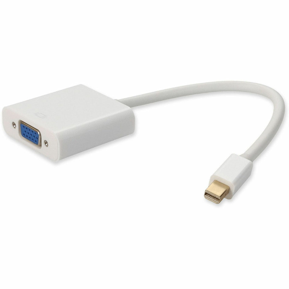 AddOn Apple Computer&reg; MB572Z/B Compatible Mini-DisplayPort 1.1 Male to VGA Female White Adapter Which Supports Ethernet Channel For Resolution Up to 1920x1200 (WUXGA) - MB572Z/B-AO
