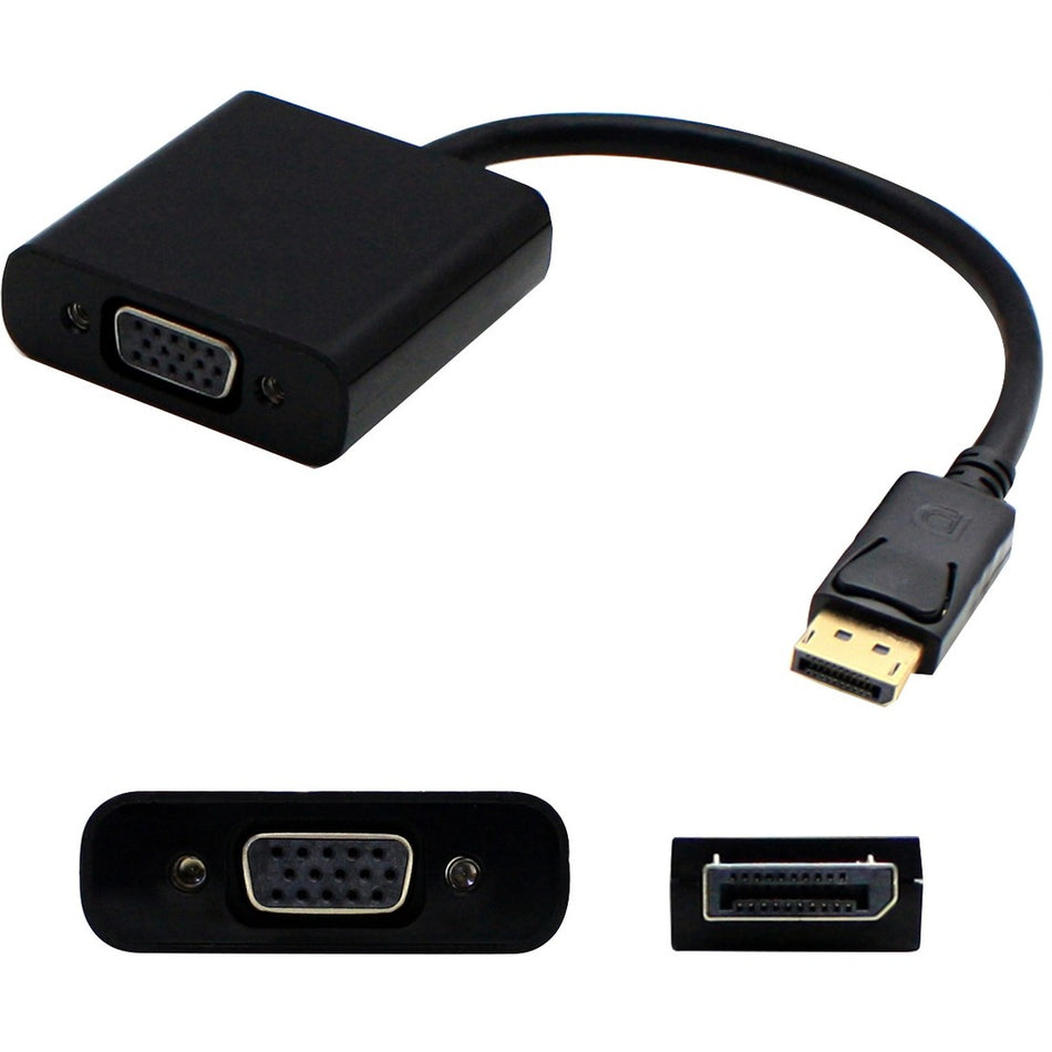 HP AS615AA Compatible DisplayPort 1.2 Male to VGA Female Black Adapter For Resolution Up to 1920x1200 (WUXGA) - AS615AA-AO