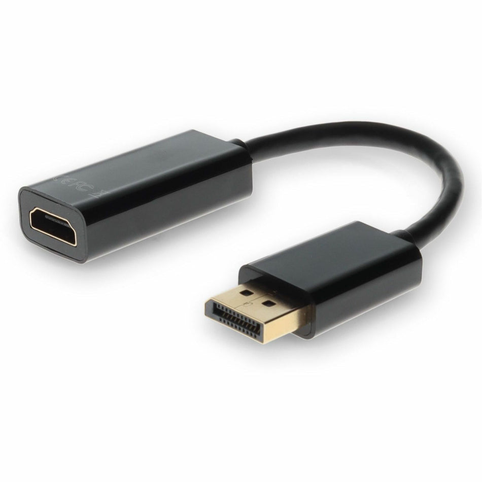 AddOn HP&reg; BP937AA Compatible DisplayPort 1.2 Male to HDMI 1.3 Female Black Adapter Which Requires DP++ For Resolution Up to 2560x1600 (WQXGA) - BP937AA-AO