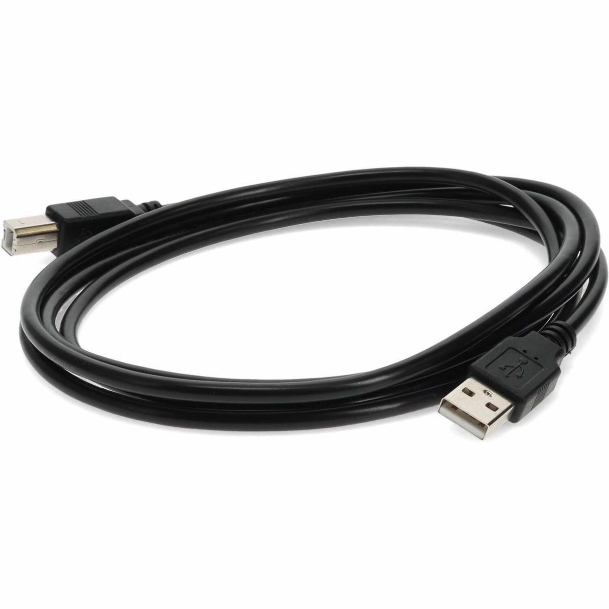 AddOn 6ft HP&reg; Q6264A Compatible USB A 2.0 Male to USB B 2.0 Male Black Cable - Q6264A-AO