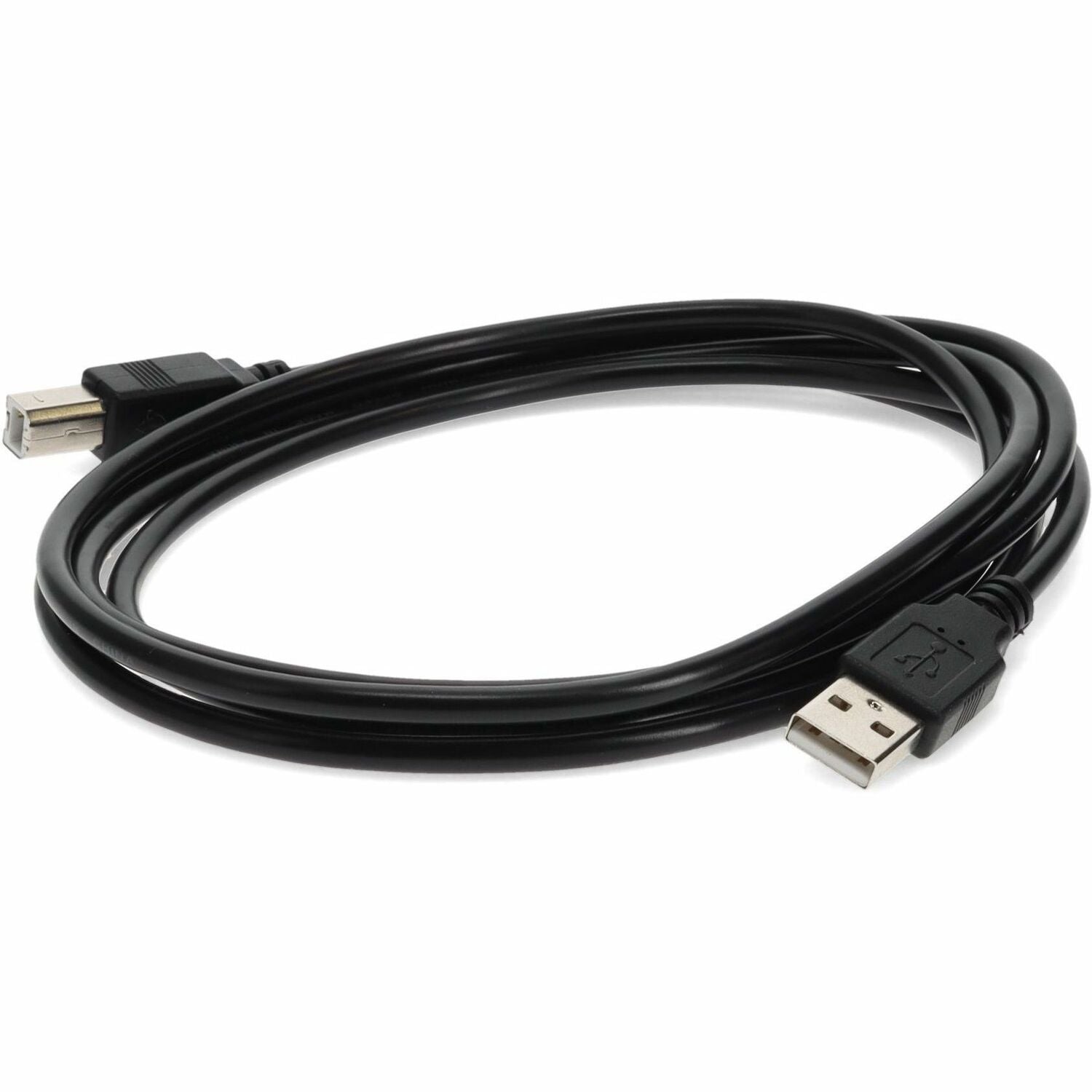 AddOn 6ft HP&reg; Q6264A Compatible USB A 2.0 Male to USB B 2.0 Male Black Cable - Q6264A-AO