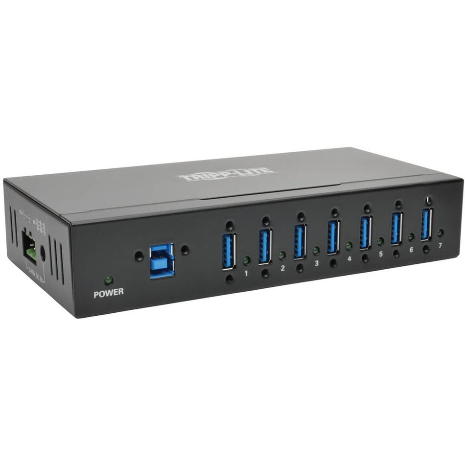 Eaton Tripp Lite Series 7-Port Industrial-Grade USB 3.x (5Gbps) Hub - 20 kV ESD Immunity, Metal Housing, Mountable - U360-007-IND