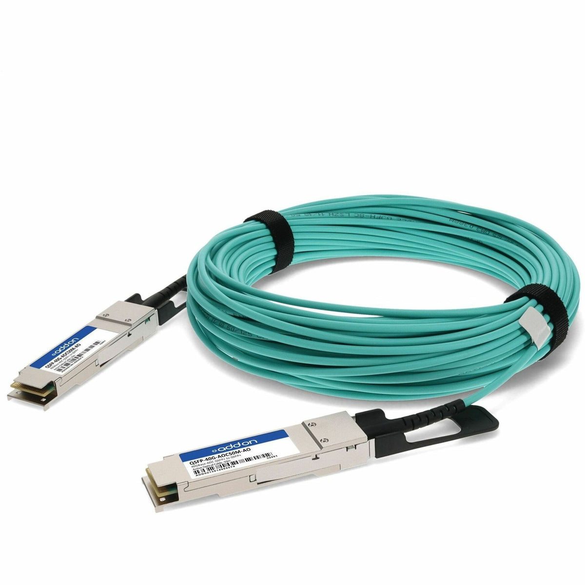 AddOn MSA and TAA Compliant 40GBase-AOC QSFP+ to QSFP+ Direct Attach Cable (850nm, MMF, 50m) - QSFP-40G-AOC50M-AO