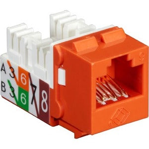 Black Box 25-PK Orange Unshielded CAT6 Keystone Jack, 110 Punchdown, TAA - FMT636-R3-25PAK