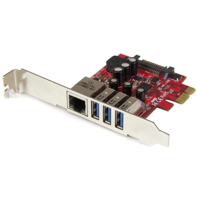 StarTech.com 3 Port PCI Express USB 3.0 Card + Gigabit Ethernet - 5Gbps - PEXUSB3S3GE