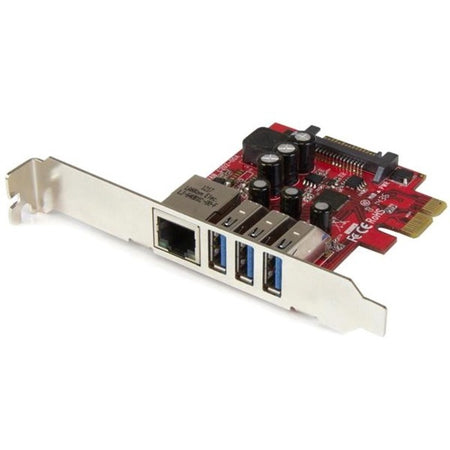 StarTech.com 3 Port PCI Express USB 3.0 Card + Gigabit Ethernet - 5Gbps - PEXUSB3S3GE