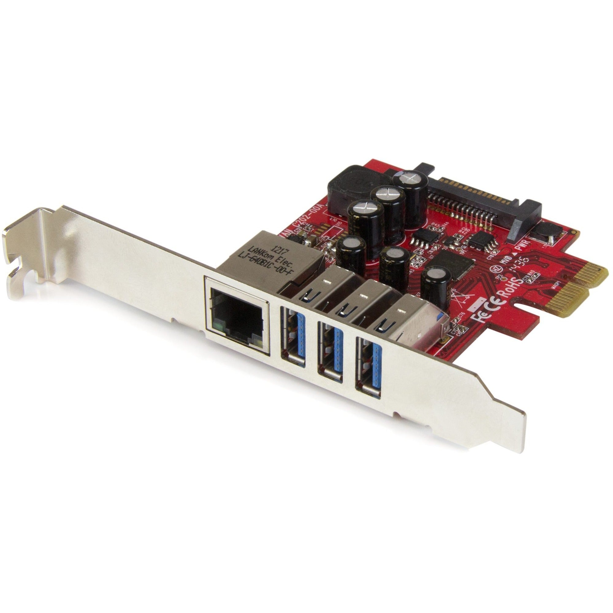 StarTech.com 3 Port PCI Express USB 3.0 Card + Gigabit Ethernet - 5Gbps - PEXUSB3S3GE