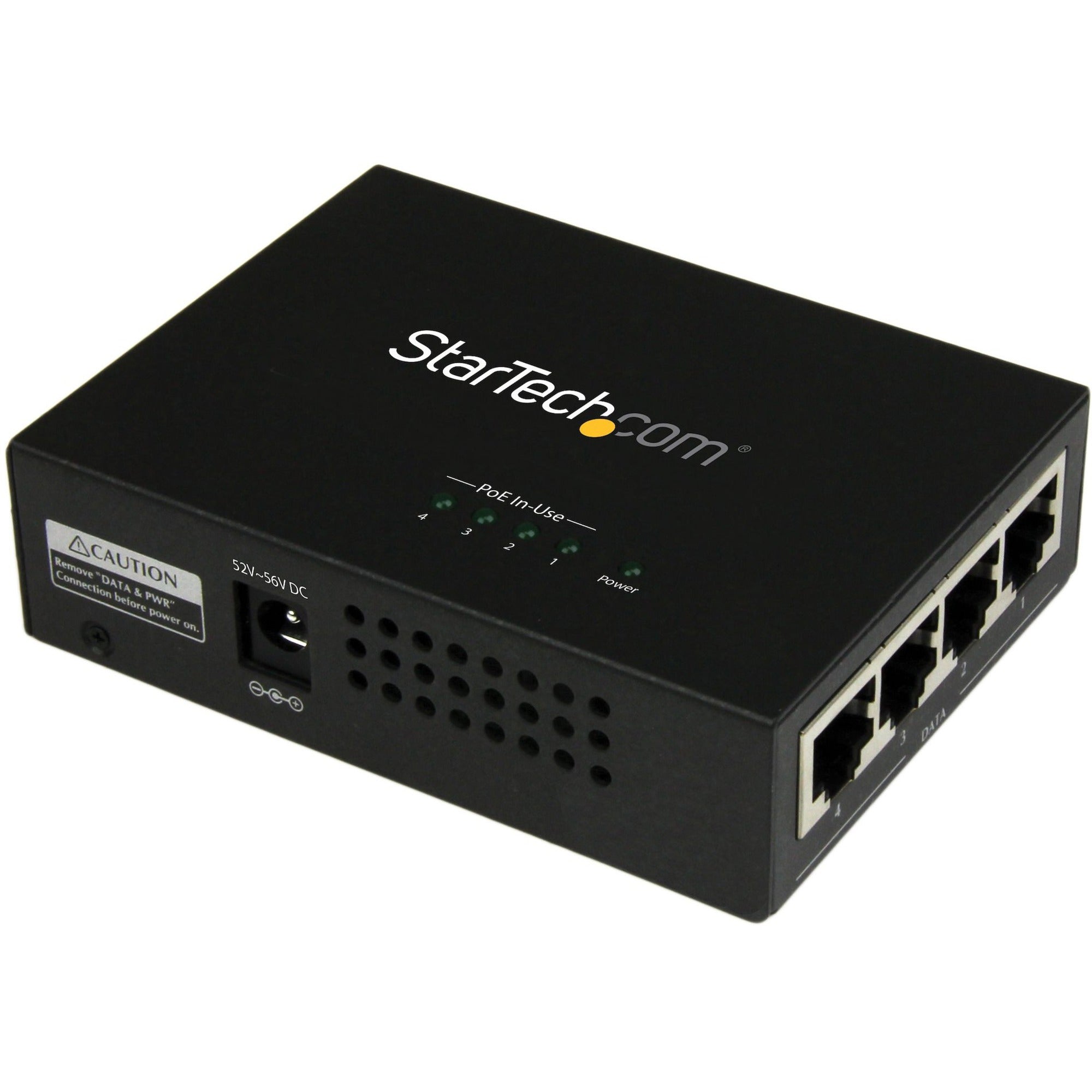 StarTech.com 4 Port Gigabit Midspan - PoE+ Injector - 802.3at and 802.3af - POEINJ4G