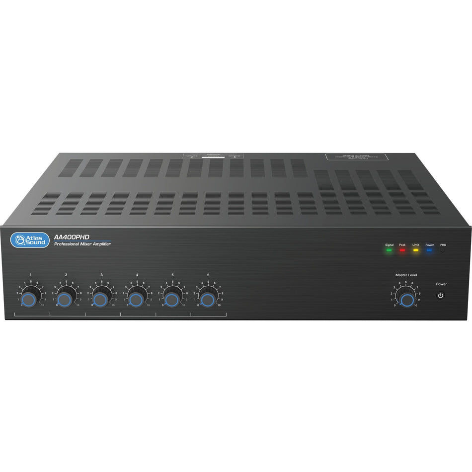 AtlasIED AA400PHD Amplifier - 2400 W RMS - 6 Channel - Black - AA400PHD