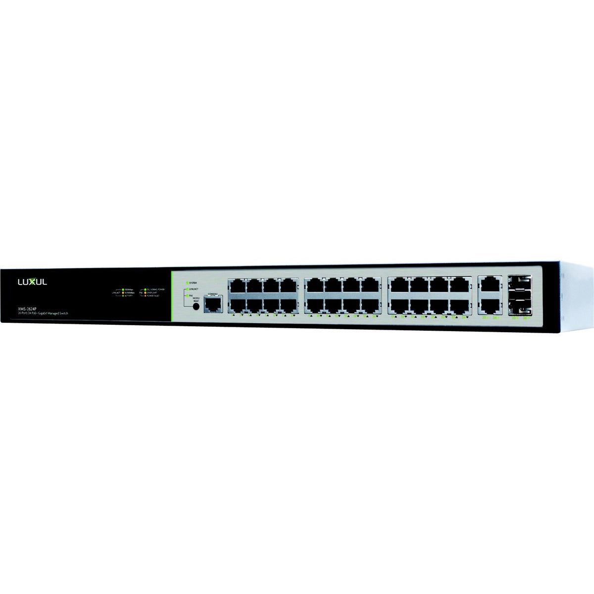 Luxul 26/24-PoE+ Gigabit Managed Switch - 370 Watts - US Power Cord - XMS-2624P