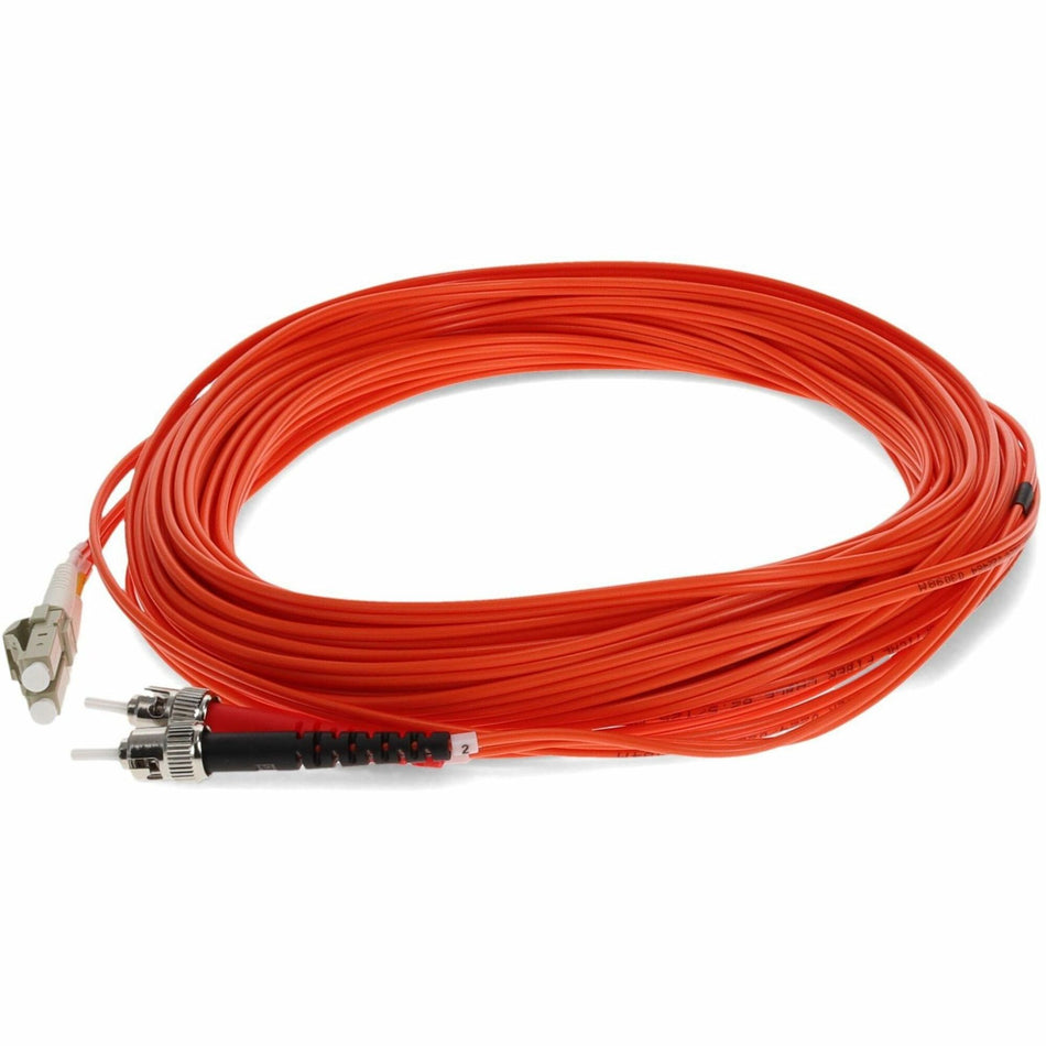 AddOn 20m ST to LC Orange OM1 Duplex OFNR (Riser-Rated) MMF Fiber Patch Cable - ADD-ST-LC-20M6MMF