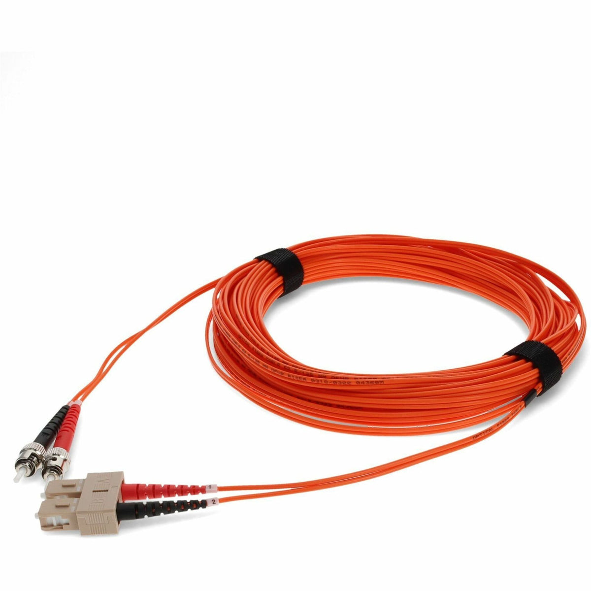 AddOn 15m ST to SC Orange OM1 Duplex OFNR (Riser-Rated) MMF Fiber Patch Cable - ADD-ST-SC-15M6MMF