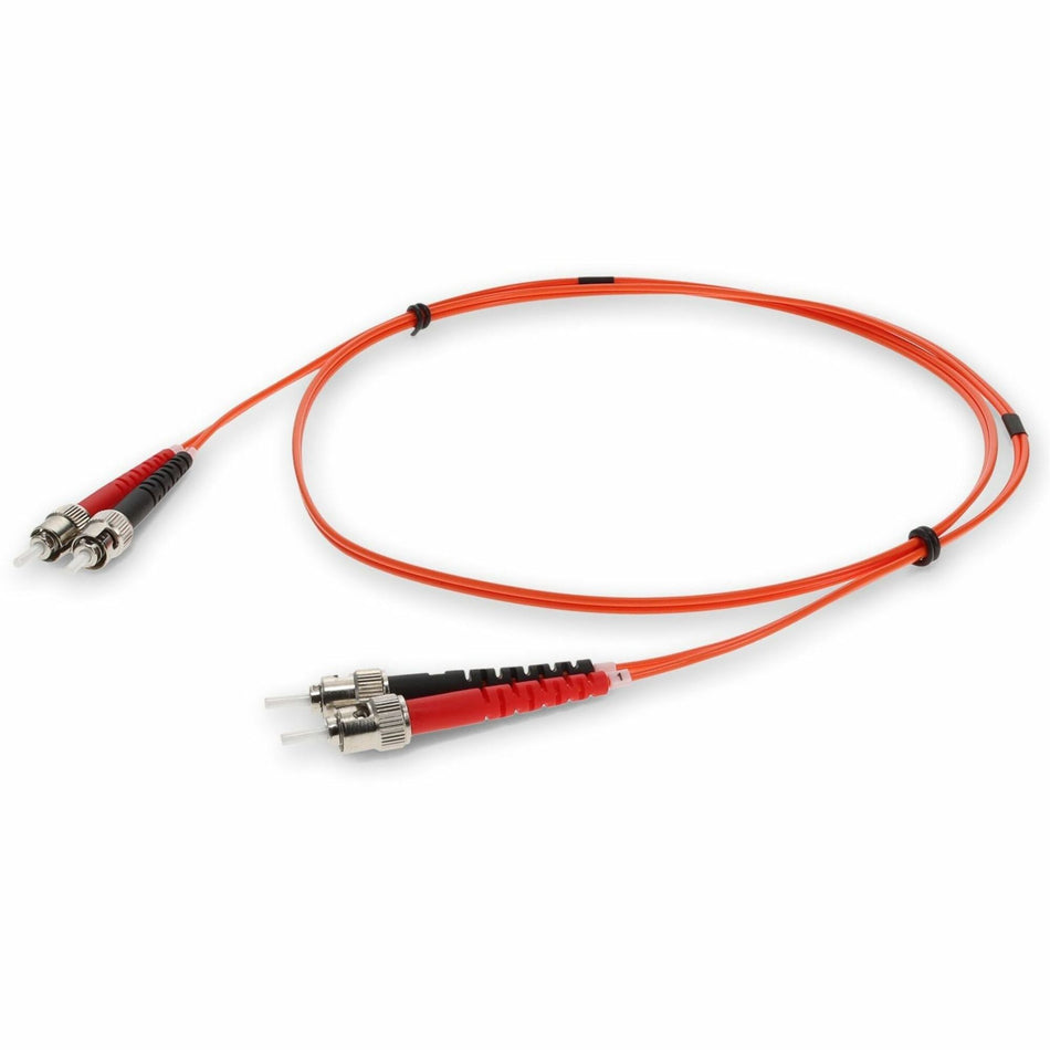 AddOn 2m ST to ST Orange OM1 Duplex OFNR (Riser-Rated) MMF Fiber Patch Cable - ADD-ST-ST-2M6MMF