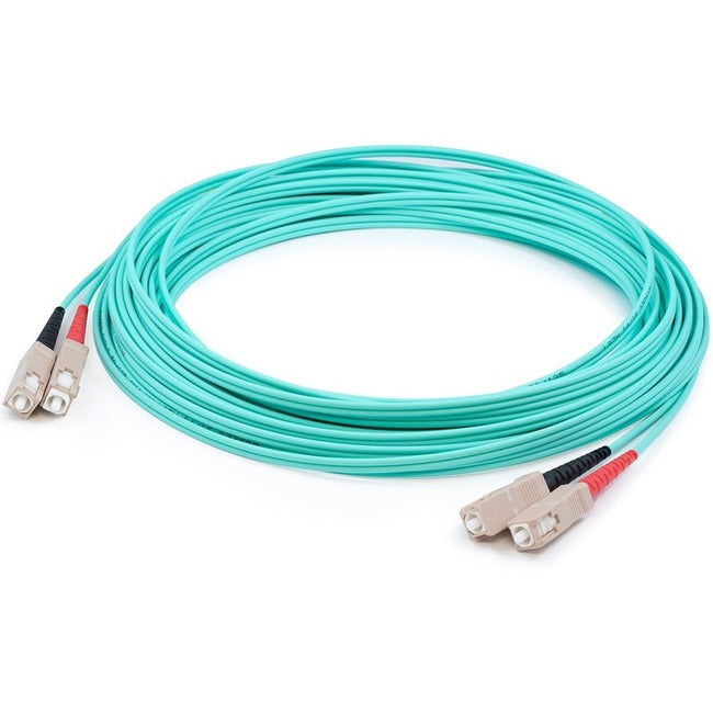 AddOn 30m SC (Male) to SC (Male) Aqua OM3 Duplex Fiber OFNR (Riser-Rated) Patch Cable - ADD-SC-SC-30M5OM3