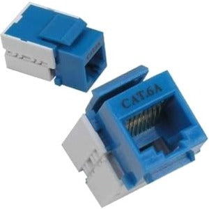 Unirise Cat6A UTP Keystone Jack, Blue - KEYC6A-BLU