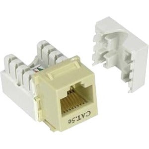 Unirise Cat5e Keystone Jack 110 Type Punch Down, Ivory - KEYC5E-IVY