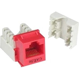 Unirise Cat5e Keystone Jack 110 Type Punch Down, Red - KEYC5E-RED