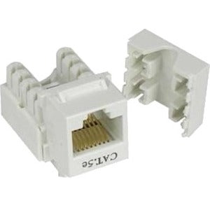 Unirise Cat5e Keystone Jack 110 Type Punch Down, White - KEYC5E-WHT