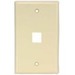 Unirise 1Port Wall Plate, Single Gang, Ivory - WP-1P-IVY